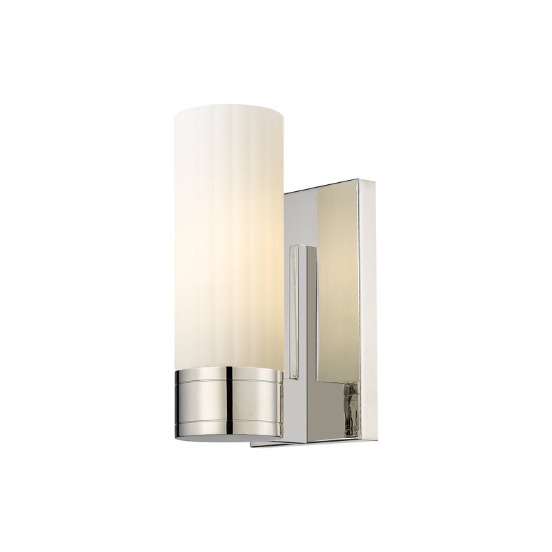 Applique murale 11 po Empire, Blanc mat, H 9,5 po x l 5,5 po x P 3,13 po, Nickel poli