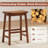 Saddle-Seat Counter Height Stools Set of 2 Backless Barstools w/ Curved Seat-1578976393