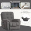 Fauteuil inclinable électrique Power Lift avec massage vibratoire et fonction de chauffage avec port de charge USB et 2 porte-gobelets cachés A + B + C-97840626