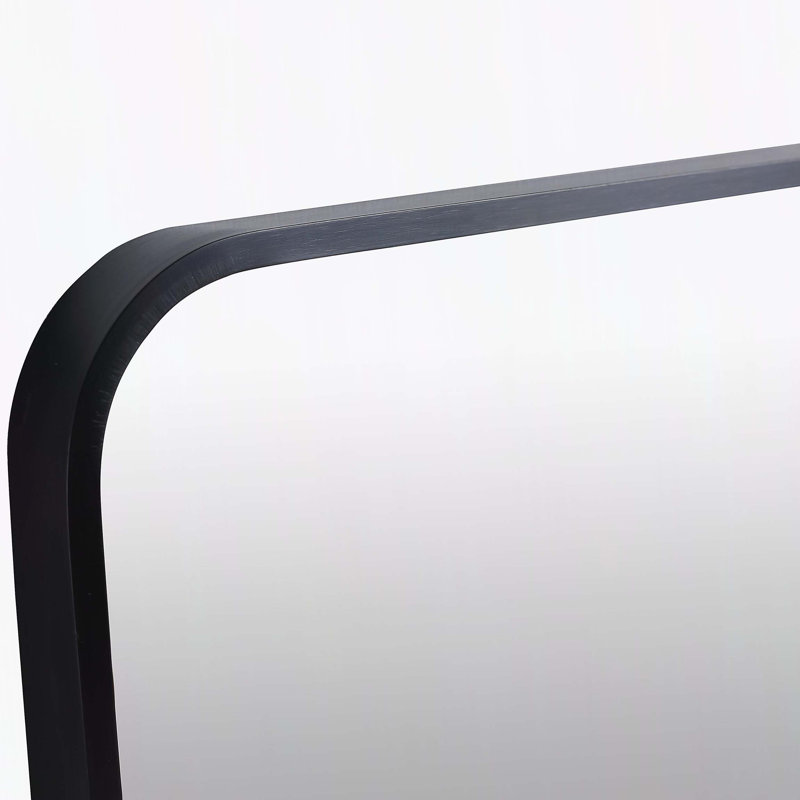 Miroir de salle de bain 24 po x 32 po cadre en aluminium noir, 32 po x 24 po, Noir