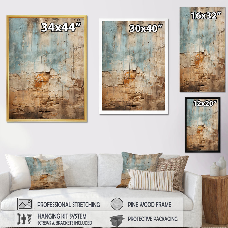 «Jacorius Hebrew Western Wall Collage I», reproduction sur toile, Cadre photo noir, H 20 po x l 12 po x P 1 po