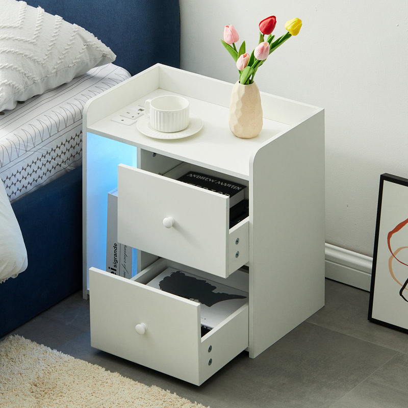 48cm W Manufactured Wood Bedside Table
