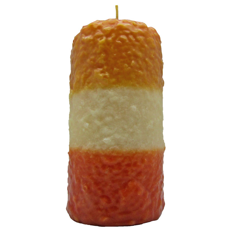 Candy Corn Scented Novelty Candle, Tall Fatty 6.5" H x 3.5" W x 3.5" D
