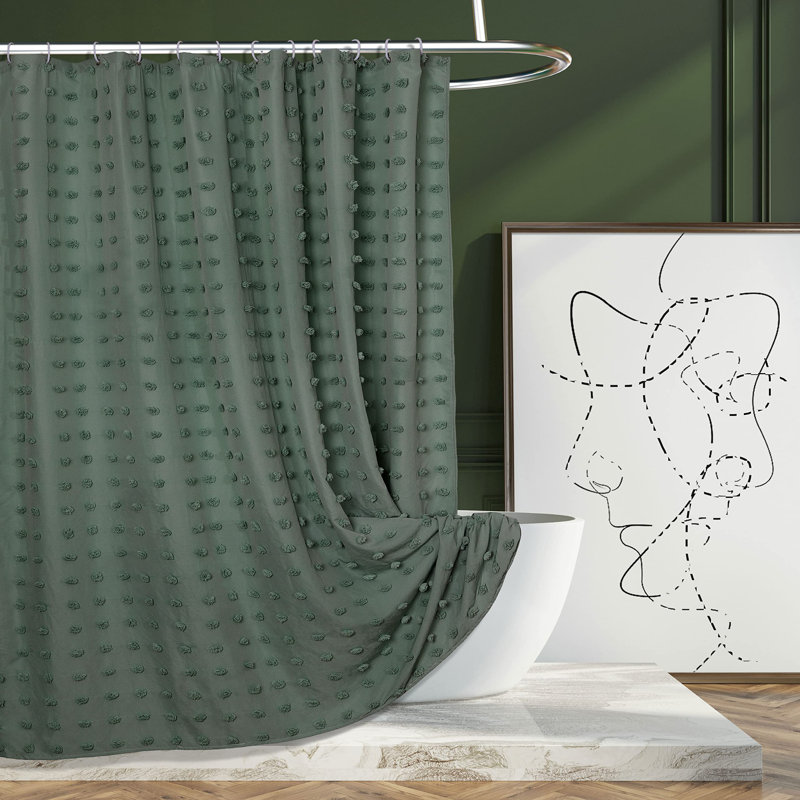 Rideau de douche, Vert, H 72 po x l 72 po