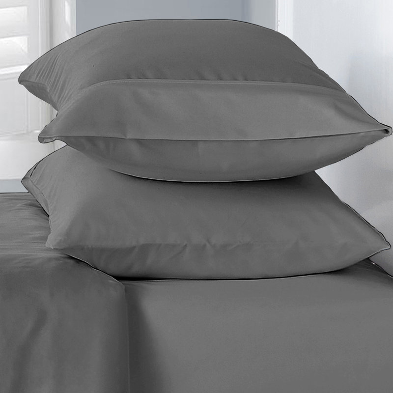  Housse de coussin en microfibre, Simple, gris