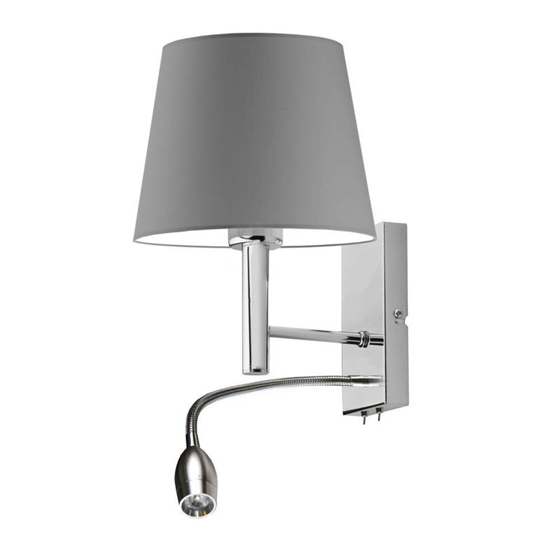 Audrea Steel LED Armed Sconce, Chrome, Gray