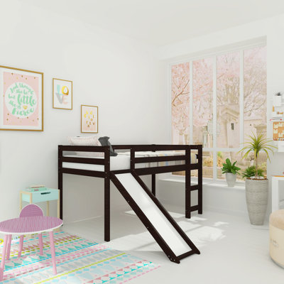 Lit mezzanine avec glissade pour enfants Modern