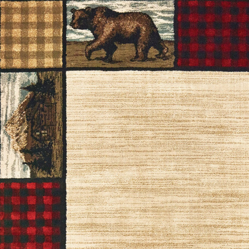Tisbury rouge / beige, Rectangle 7 pi 10 po x 10 pi