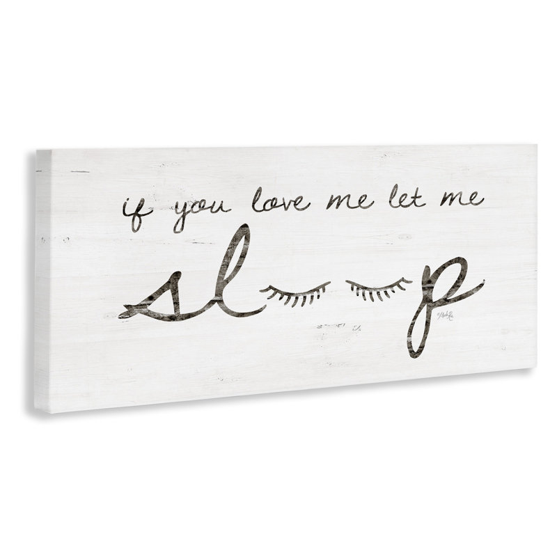 «If You Love Me Let Me Sleep», ensemble d'impression sur toile panoramique, H 10 po x l 24 po