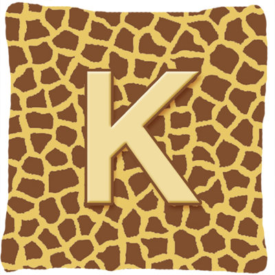 Coussin décoratif intérieur/extérieur initial monogramme giraffe