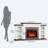 72" Farmhouse Electric Fireplace With Mantel, Fireplace Tv Stand For Tvs Up To 80 Inch, Entertainment Center With Storage, Realistic Stacked Stone Surround For Living Room-1105419407-1085694330
