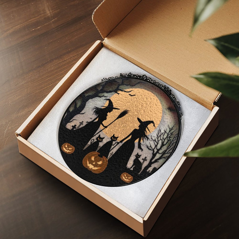 Panneau de vitrail Moon, 6,3 x 6,3 po (16 x 16 cm)