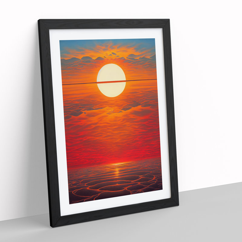 A Bewitching Sunset - Single Picture Frame Print, 64cm H x 46cm W x 2cm D, Black