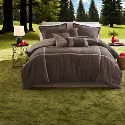 Cozy Bedding Sets, Micro Corduroy Queen Polyester, Modern Farmhouse Home