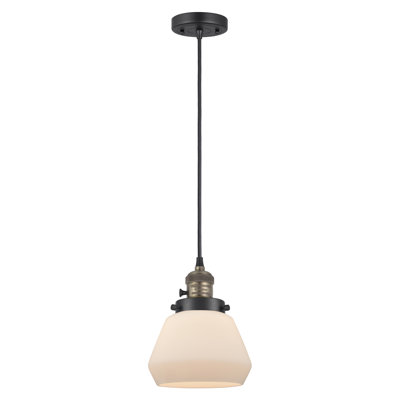 Franklin Restoration - Elim - Mini-luminaire suspendu à cordon de 7 po - Interrupteur marche / arrêt - Ampoule DEL - Abat-jour