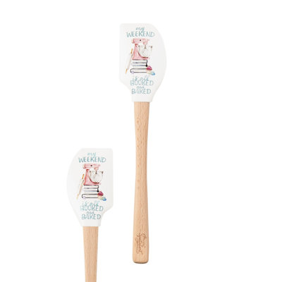 Tovolo Spatulart Booked and Baked Silicone Spatula with Wood Handle