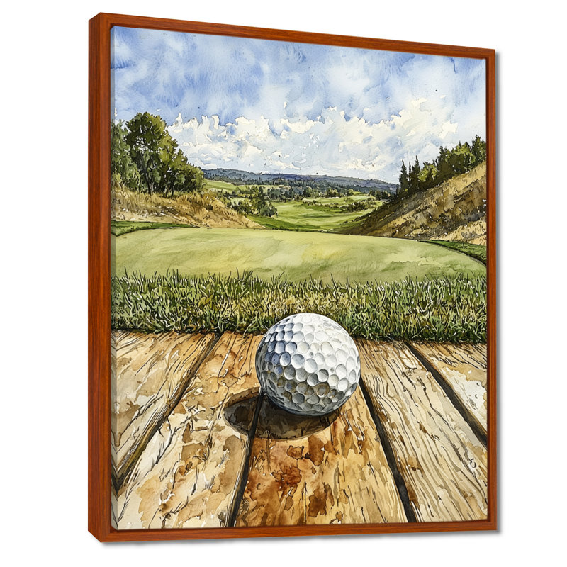 «Abstract Golf Ball Swing Of Perfection II», reproduction sur toile de golf, Brun, Impression encadrée flottante