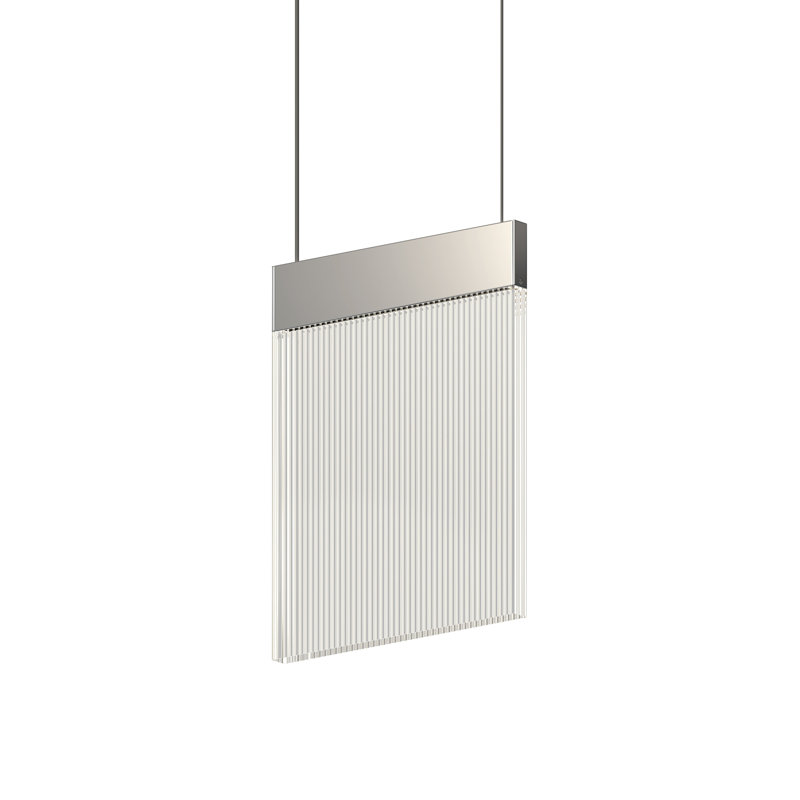 V Panels 1 - Light LED Pendant, Polished Chrome
