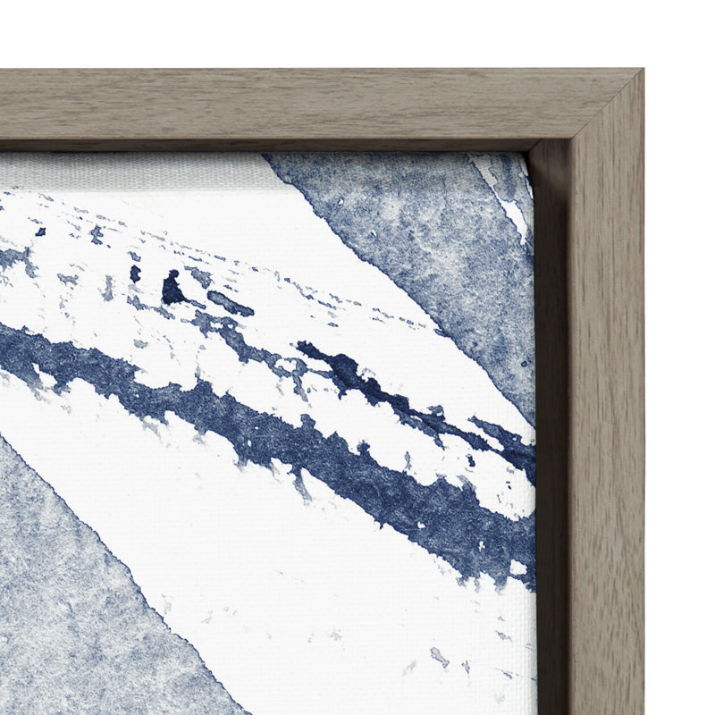 "Indigo Watercolor" par Amy Peterson, reproduction d'art sur toile encadrée, H 24 po x l 18 po, Gris