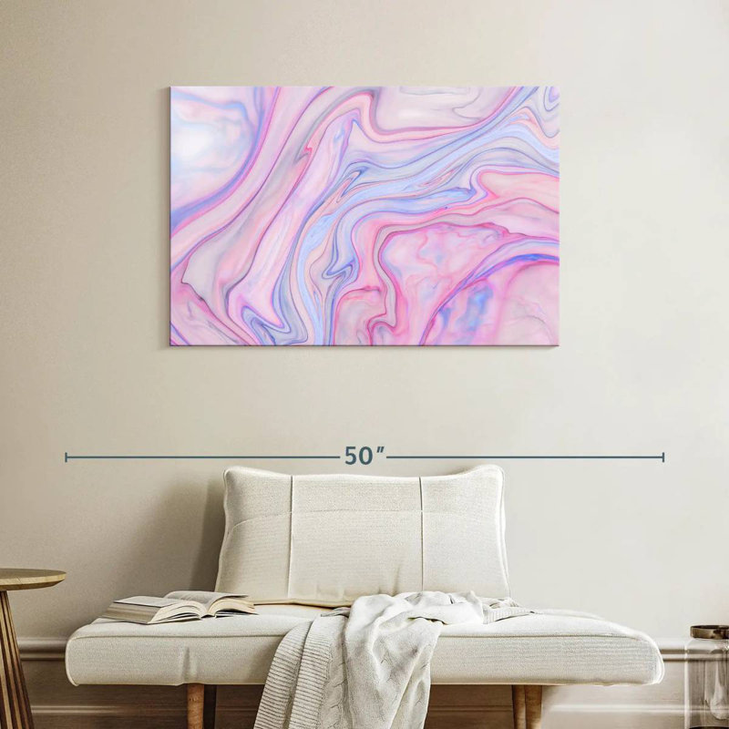 Marbre rose abstrait Avery, H 26 po x l 39 po