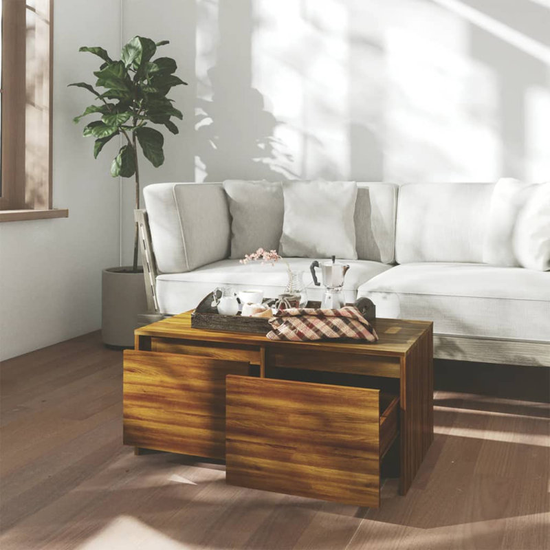 Coffee Table 90x50x41.5 cm Engineered Wood, Brown Oak