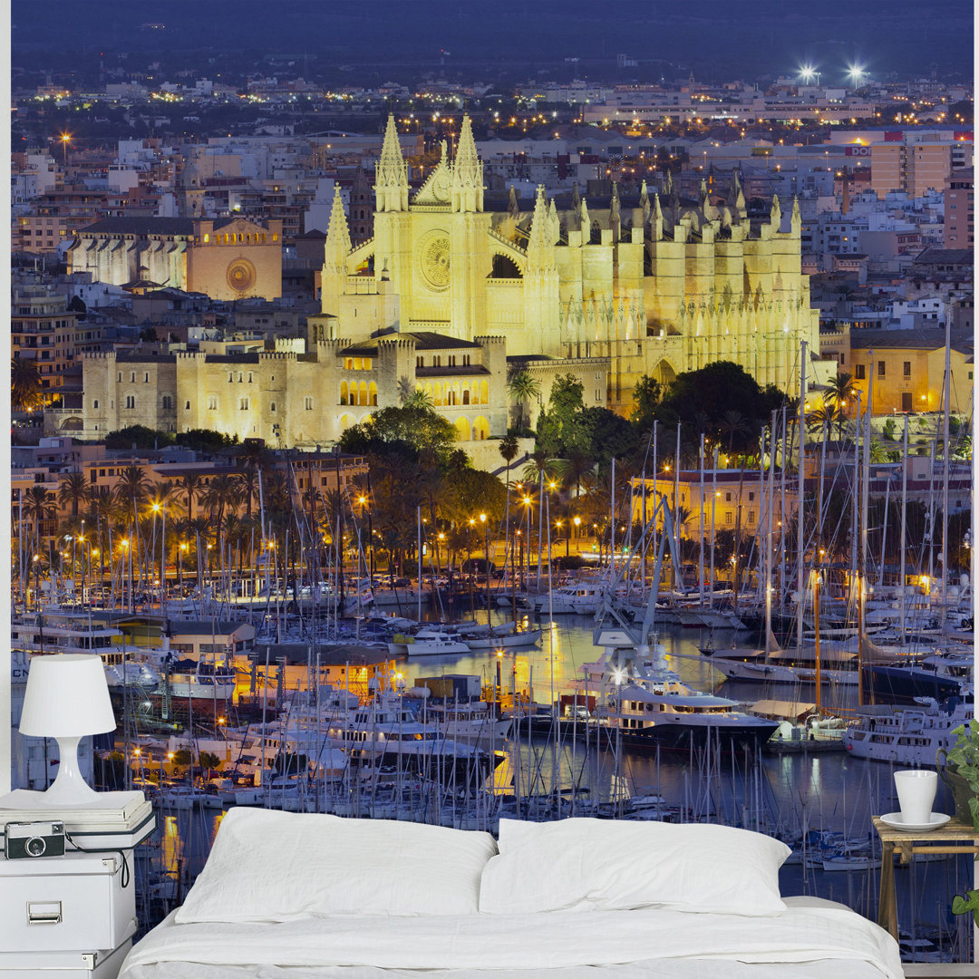 City Skyline and Harbour, Palma de Mallorca Semi-Gloss Wallpaper Roll