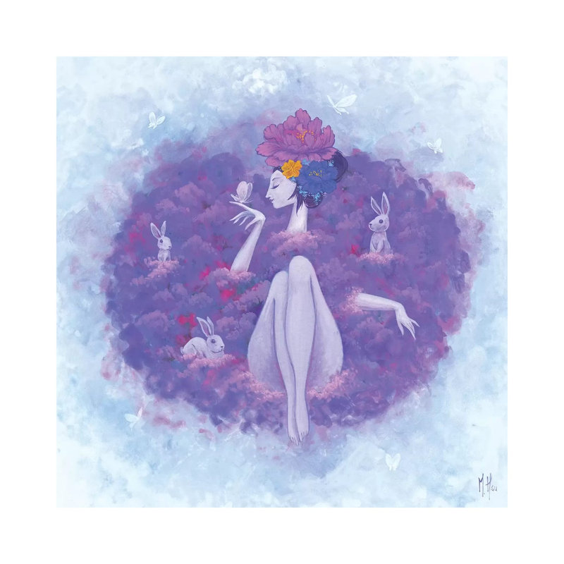 Flower Bath Blossom by Martin Hsu - Painting on Canvas, Wrapped Canvas, 30.48 cm H x 30.48 cm W