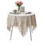 Nappe carrée en coton beige, housse de table, décoration de lit, décorations de mariage et de fête. (Beige)
