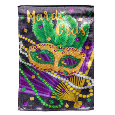 Masque et perles, drapeau de jardin lustré
