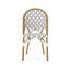 Ensemble de 2 chaises bistro d'extérieur en rotin PE et aluminium, finition gris et blanc et bambou