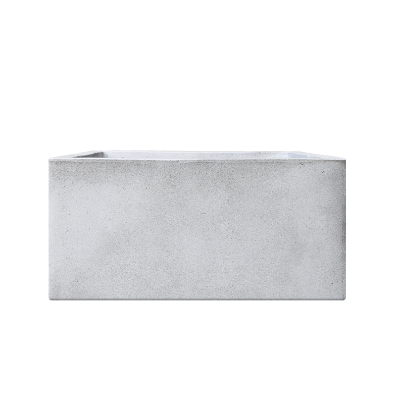 Handmade Pot Planter, Concrete, 15.7" H x 31.4" W x 12.7" D