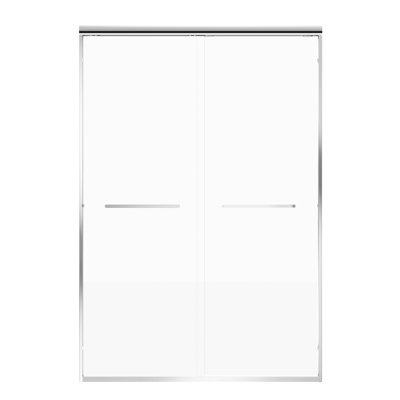60" Wide Aluminum Double Sliding Shower Door, 1/4" Nano - Coated Tempered Glass, Corrosion Handles, Waterproof Design And For Bathroom 72" H Frame Dual In