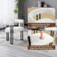 Dining Room Chair, Armrest Chair, Kitchen Chair, Dining Chair, Modern, Comfortable Armchair With Armrests, Design Chair For Dining Room, Living Room, Bedroom, Made Of Chenille Metal-1715895308-1687915367