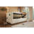 Upholstered Twin Size Daybed, Hydraulic Storage Twin Bed Frame with USB & Type-C Charging, Bed Frame with Wooden Slats and Tufted Sofa Back, Beige, Velvet (Without Mattress)-1232343658