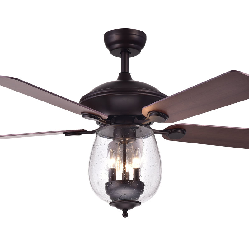 Baldy 52'' Ceiling Fan with Light Kit, Pull Chains