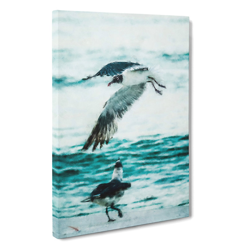 Two Seagulls On The Beach - Wrapped Canvas, 50cm H x 35cm W x 3cm D