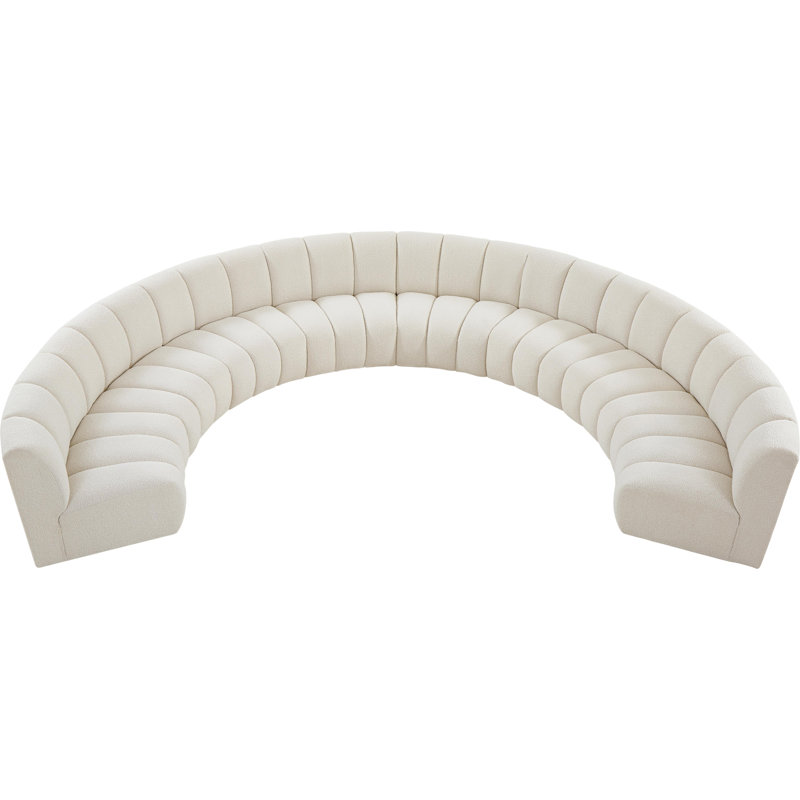 Canapé modulaire de coin symétrique de 183 po de large Izen, Tissu crème bouclé