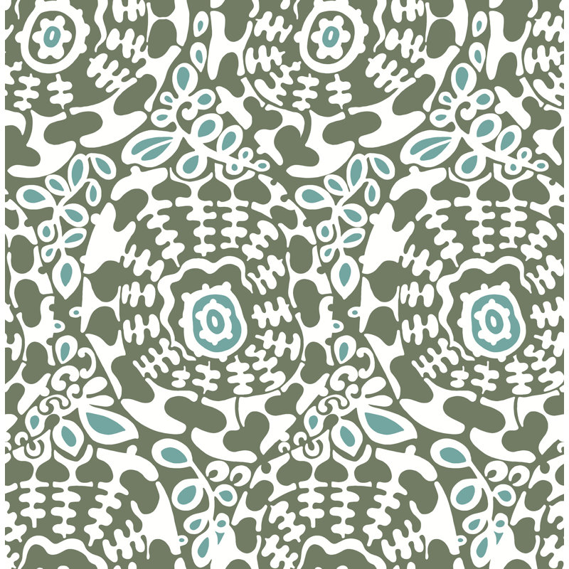 Ayalisse Floral Wallpaper Double Roll, Green