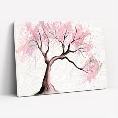 «Cherry Blossom Tree», reproduction d'art sur toile tendue sur toile, ensemble de 1