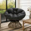 Chaise ergonomique 40 po en osier avec coussin en tissu épais-1314927888-1314927890