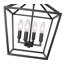 Plafonnier semi-encastré 4 lumières noir mat-1606109873