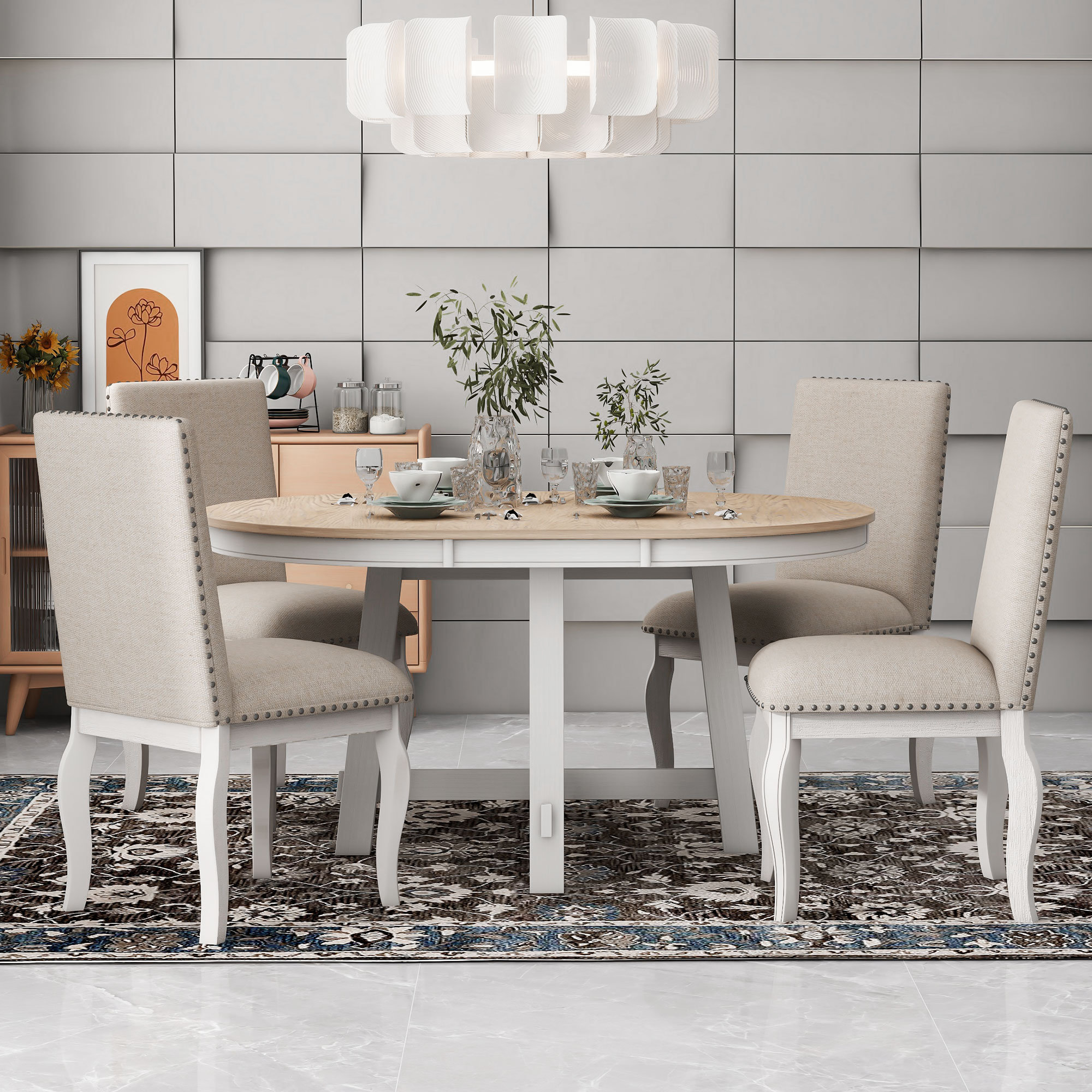 Red Barrel Studio Aviana Round 58'' Dining Set & Reviews | Wayfair