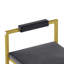 De 2 tabourets de bar rembourrés en velours gris avec structure en métal doré, repose-pieds, pour îlot de cuisine et bureau moderne carré 2-630028331-630028333
