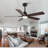Wood Ceiling Fan with Lights Remote Control,Quiet DC Motor 3 Blade Ceiling Fans for Patio Living Room, Bedroom, Office,Indoor Outdoor(Black+Dark Walnut)-1426453283-1426453282