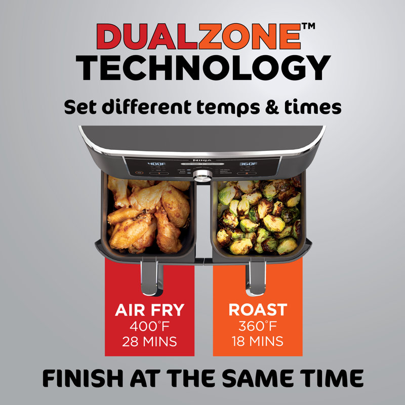 Ninja® Foodi® 6-in-1 10-Quart XL 2-Basket Air Fryer with DualZone Technology