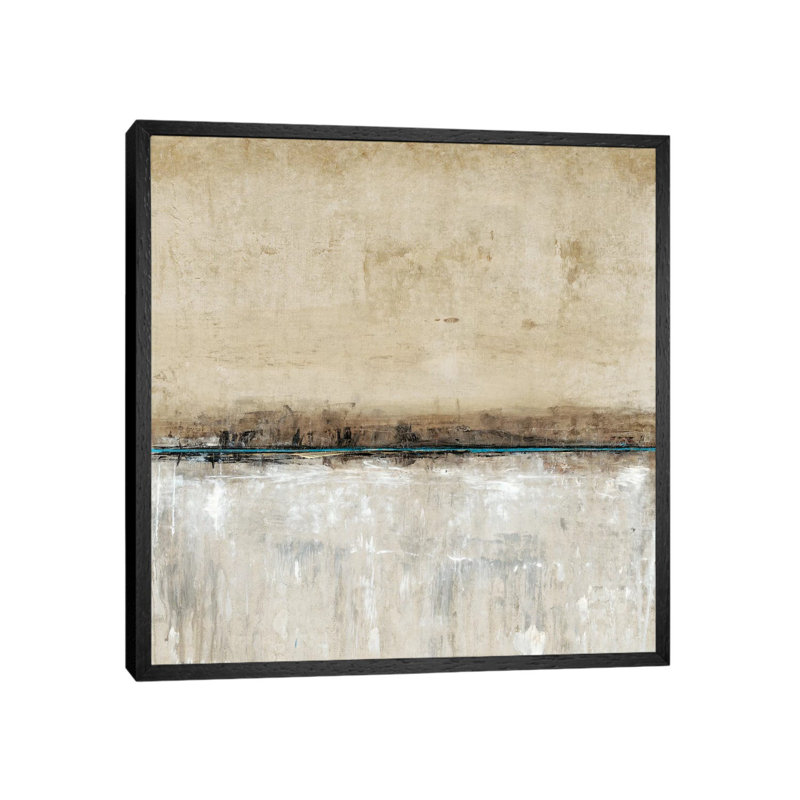 Blue Line II 1 Piece Wall Art on Canvas, 93.98 cm H x 93.98 cm W, Black Floater Framed
