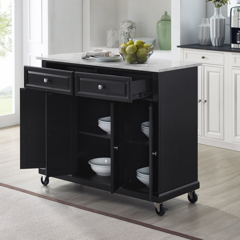 Vantrice Kitchen Island, Black