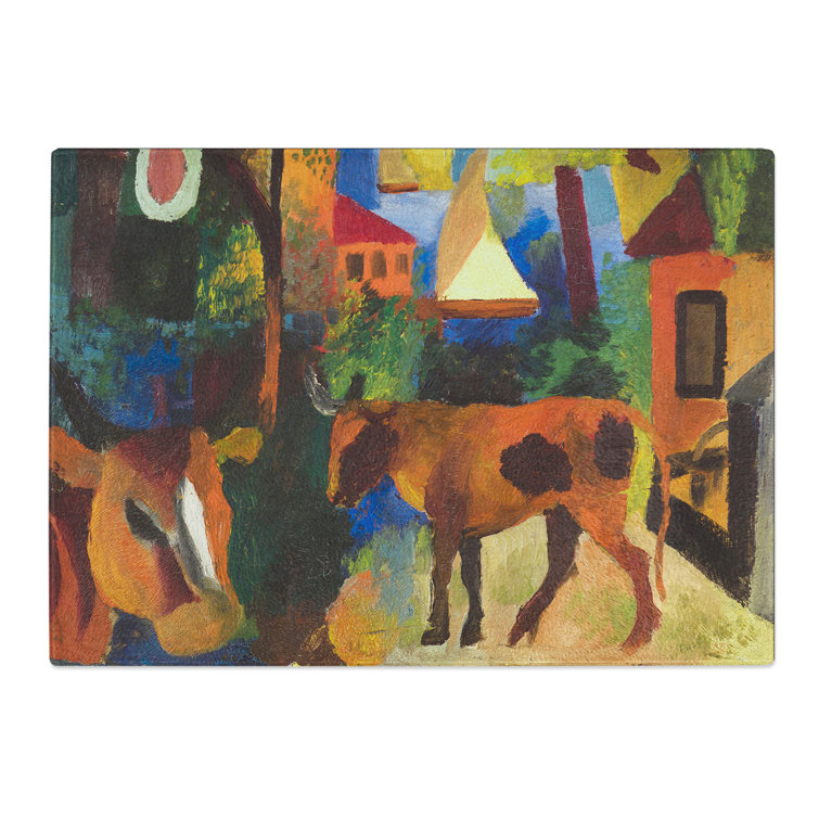 Landscape with Cows by August Macke Chopping Board