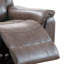 Fauteuil inclinable électrique Oya, mécanisme à tirette, cuir brun riche Oya