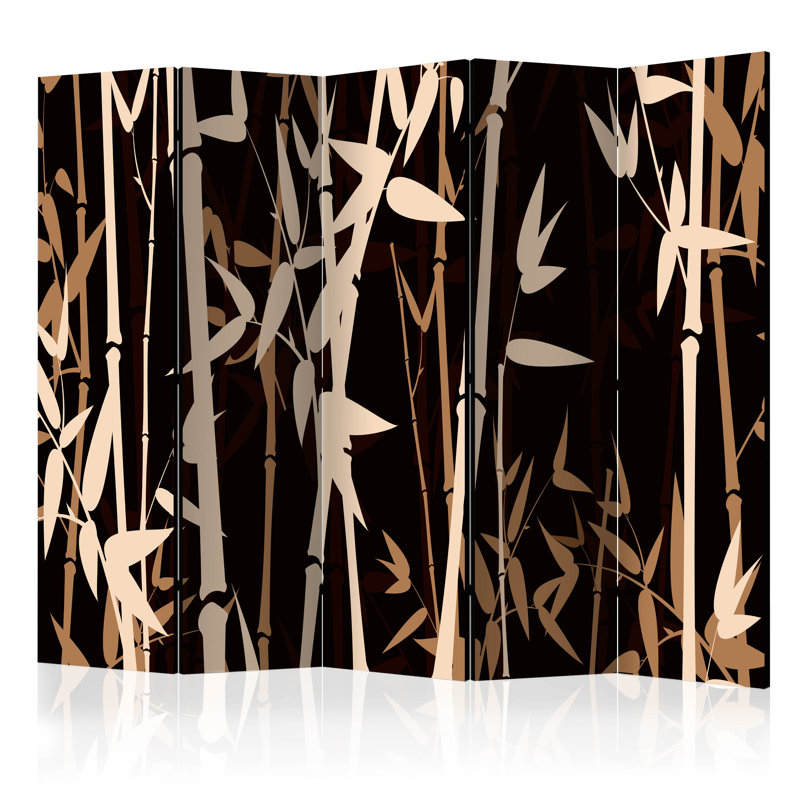 Greogory 225cm W x 172cm H 5 - Panel Solid Wood Folding Room Divider